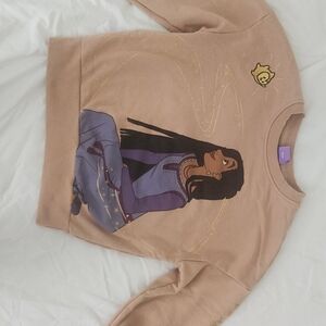 Charming Tan Sweater with Character Design